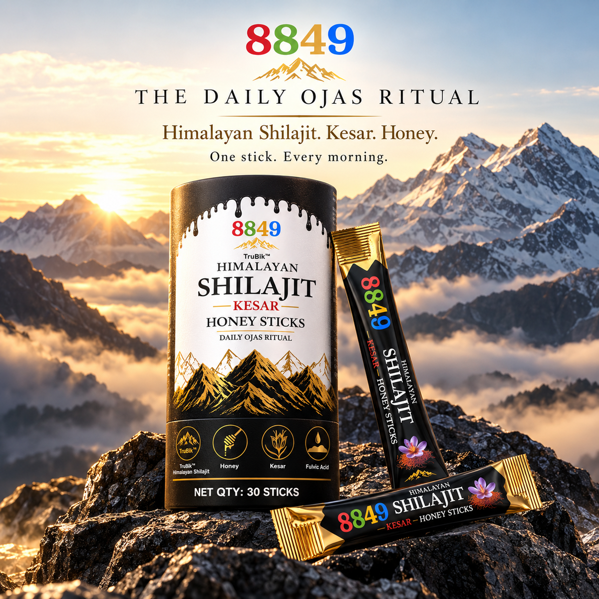 8849 Himalayan Shilajit Kesar Honey Sticks